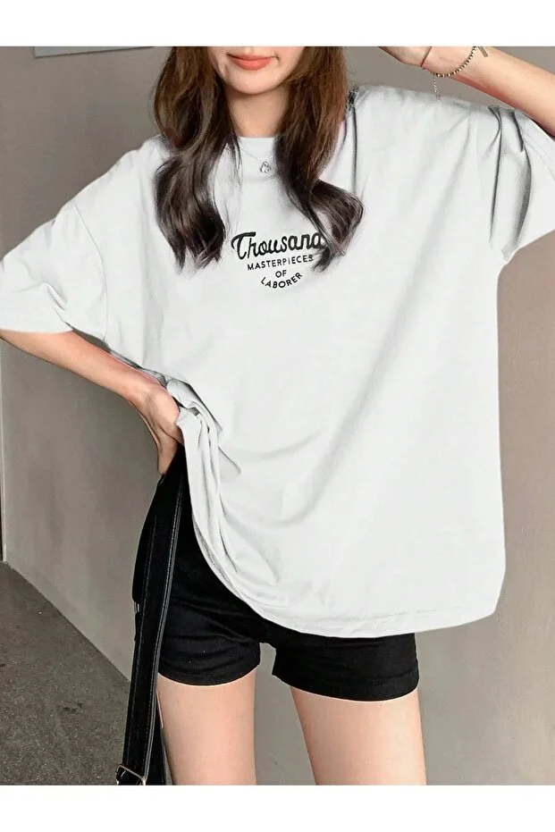 Kadın Baskılı Oversize T-shirt